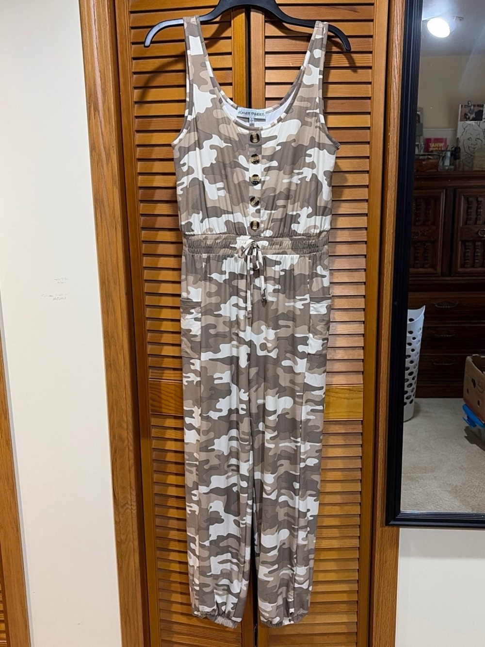 NWOT Almost Famous Camo Jumpsuit Large